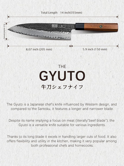 8" Chef Knife, 9 Layers 10CR15MOV High Carbon Steel Kitchen Knife4