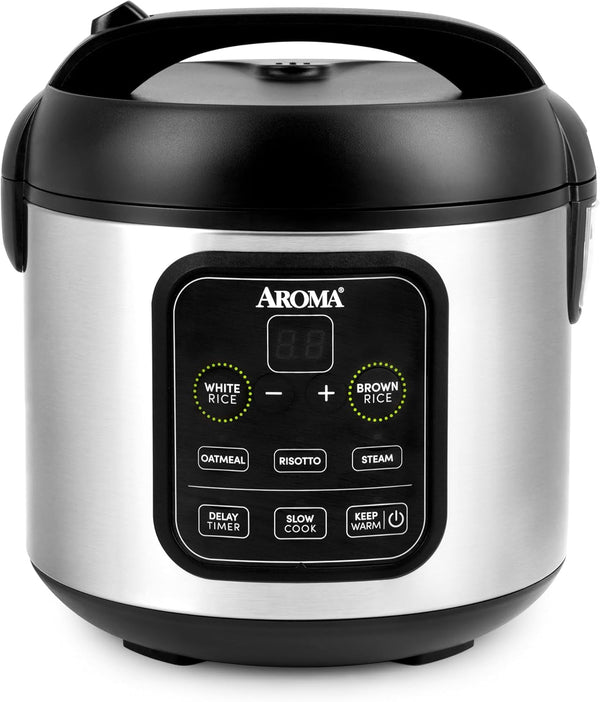 Housewares ARC-994SB Rice & Grain Cooker Slow Cook, Steam, Oatmeal, Risotto, 8-Cup Cooked/4-Cup Uncooked/2Qt, Stainless Steel1