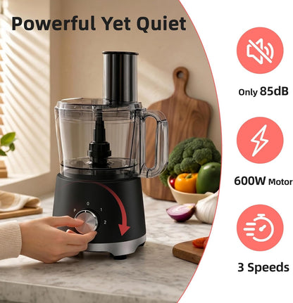 Electric Food Processor 10.5 Cup, Multi-Function Vegetable Chopper with French Fry Slicer, Dough Mixer, Easy to Clean, Secure Design, Stainless Steel, for Vegetables, Smoothie, Fruit5