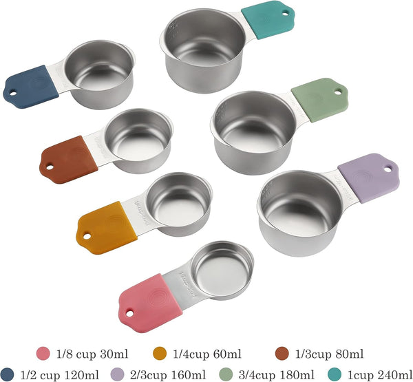 Magnetic Measuring Cups Set of 7 Stainless Steel Magnetic Measuring Cups2