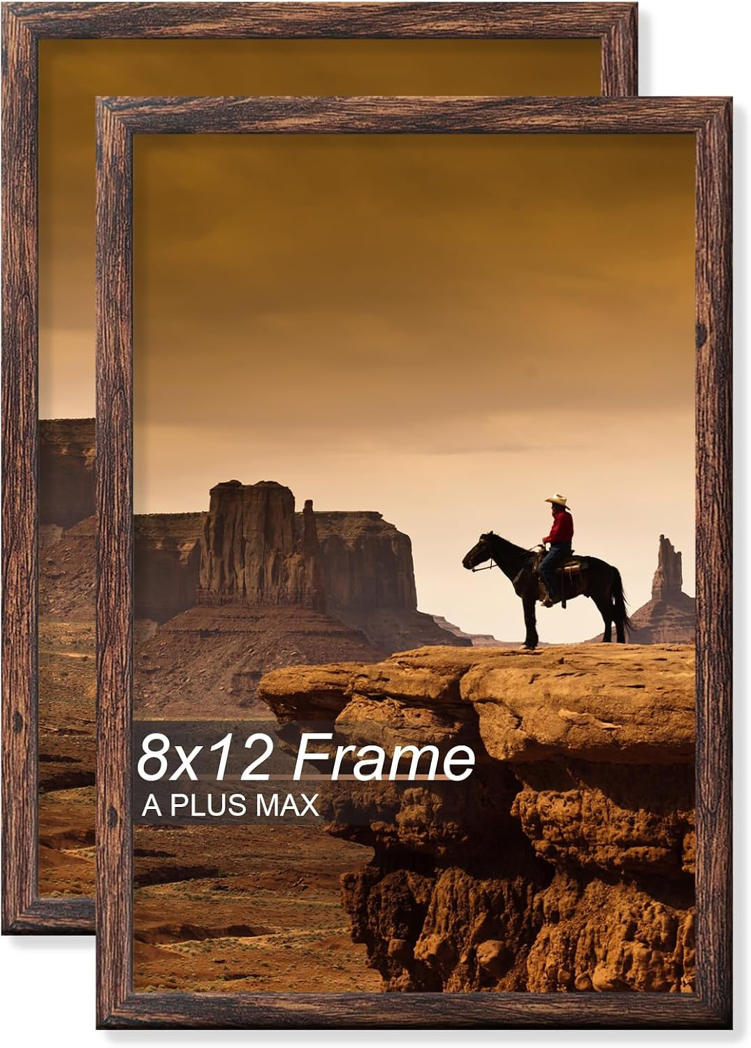 8x12-picture-frame-set-of-2-brown-light-weight-tabletop-and-wall-mount