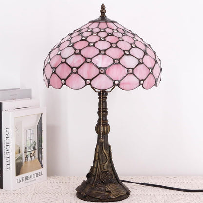 Table Lamp Base Replacement Only(E (W 6 H 19 Inch)) | Fit for 8, 10, 12 Inch Tiffany Style Stained Glass Lampshade, Dark Bronze Finish,Resin, Push Switch on Cord7