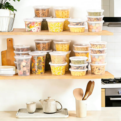 60 Sets Deli Containers with Lids Plastic Food Storage Containers7