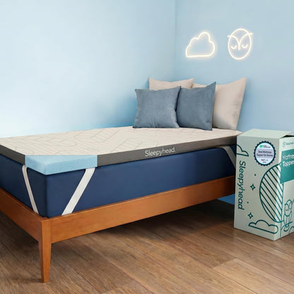 Twin XL Mattress Topper 2 Inch for College Dorm, Cooling Gel Memory Foam, Pressure Relief, Removable Washable Cover, Certipur-Us Certified (XL Twin 2")1