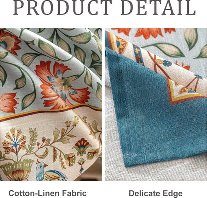 Designer Vintage Tablecloth Rectangle 60 X 80 Inch, Linen Textured3