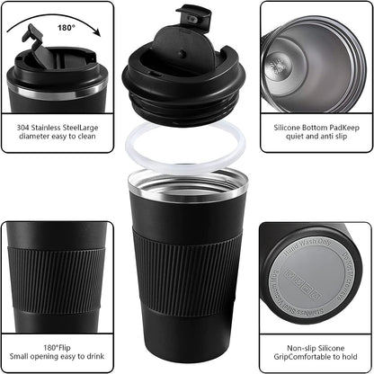 Insulated Travel Coffee Mug, Stainless Steel Coffee Cup with Leakproof Lid | Double-Wall Insulation Keeps Drinks Hot or Cold for Hours, with a Leakproof Lid and Portable Stainless Steel Design2