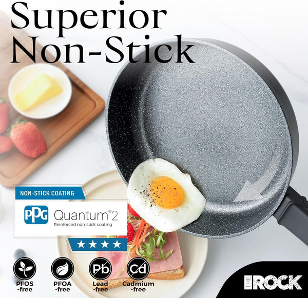 SOHO 15Pcs Cookware Set – Pots and Pans Set Non Stick with ROCK.TEC – Compact for Urban Kitchens, Nothing Sticks, Never Warps, Lasts Longer, Induction & Dishwasher Safe, Black5