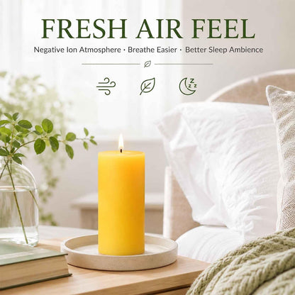 Natural Beeswax Pillar Candles, Non Toxic,2X4 Inch, 6 Pack,210 H Long Burn6