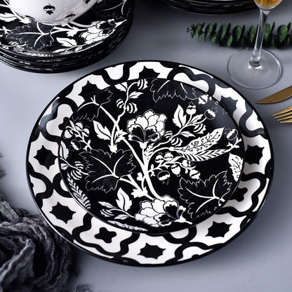 Dinnerware Set - Ceramic Plates and Bowls for 4 - Stoneware Dish Set3