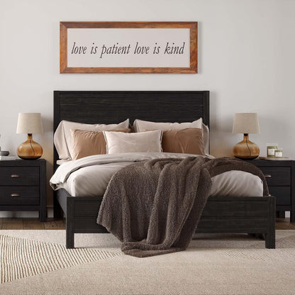 Montauk Solid Wood Bed, Twin Size, Farmhouse Black1
