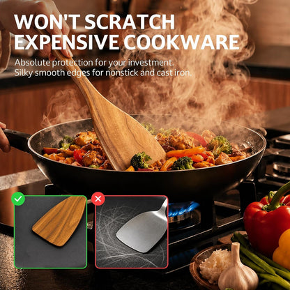 9-Piece Teak Wood Cooking Utensil Set with Holder5
