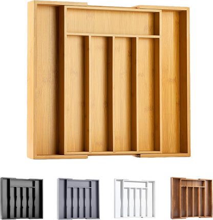 Silverware Organizer Kitchen Drawer Organizer Expandable Bamboo Utensil Holder Cutlery Tray for Kitchen Utensil and Flatware Bedroom Office1