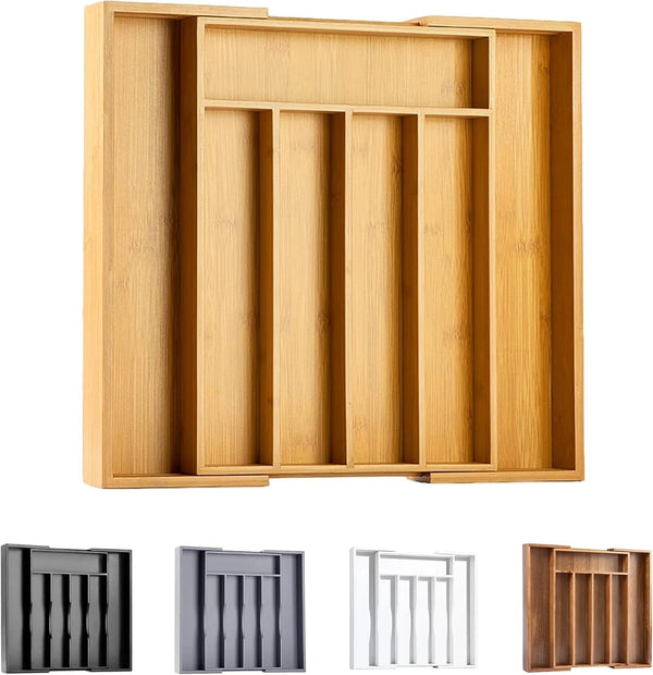 Silverware Organizer Kitchen Drawer Organizer Expandable Bamboo Utensil Holder Cutlery Tray for Kitchen Utensil and Flatware Bedroom Office1