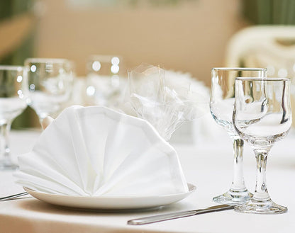 [24 Pack, White] Cloth Napkins 17X17 Inches, 100% Polyester | Hemmed Edges, Washable and Reusable Ideal for Parties, Weddings and Dinners2