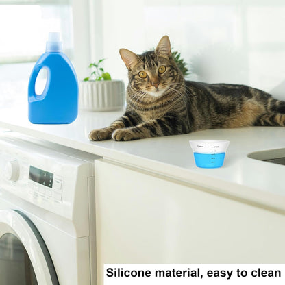 4 Pcs Silicone Laundry Measuring Cup 125Ml Reusable Liquid Measuring Cup Laundry Detergent Dispenser Cups with Scale, Washable No Leak for Home Hotel6