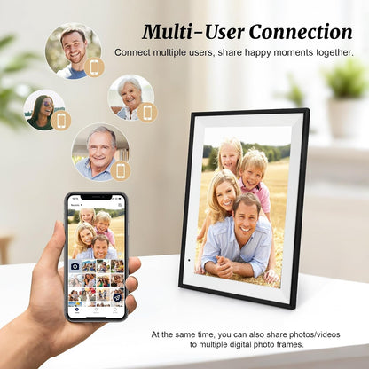 Digital Picture Frame 10.1 Inch Digital Photo Frame 32GB Storage, Wifi Picture Frame With1280X800 IPS Touch Screen, Auto-Rotate Photo Frame Share Your Photos and Videos via Aimor App, Black6