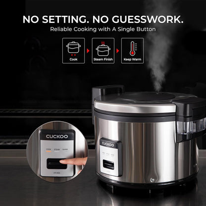 CUCKOO Commercial Rice Cooker and Warmer, 60-Cup Cooked, CR-3055 | 30-Cup Uncooked Capacity, Nonstick Inner Pot, 3 Cooking Modes, One-Touch Operation, Steam Cooking5