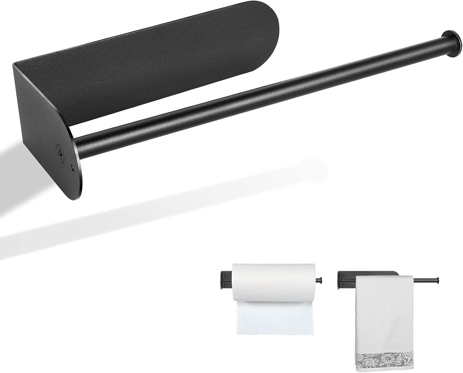 kitchen-magnetic-stainless-steel-paper-towel-holder-for-refrigerator-grill-toolbox-magnetic-30cm-black-b