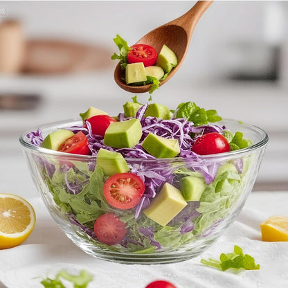5 Quart Deep Big Glass Bowl with Lid,10 Inch Large Glass Mixing Bowl for Sourdough Bread Kitchen Salad Bread Storage, for Prepping, Marinating & Brining Kimch (Clear)3