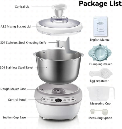 Dough Mixer 7L Large Capacity Electric Dough Maker with Ferment Function for Baking Bread Dough&Pizza Dough - Dough Whisk 304 Stainless Steel Blender Add Water/Seasoning with Top Small Window6