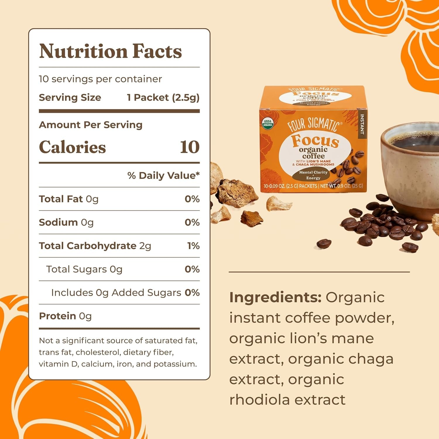 four-sigmatic-focus-organic-mushroom-coffee-instant-mushroom-coffee-mix-with-lions-mane-chaga-and-rhodiola-for-better-focus-and-immune-support-10-packets