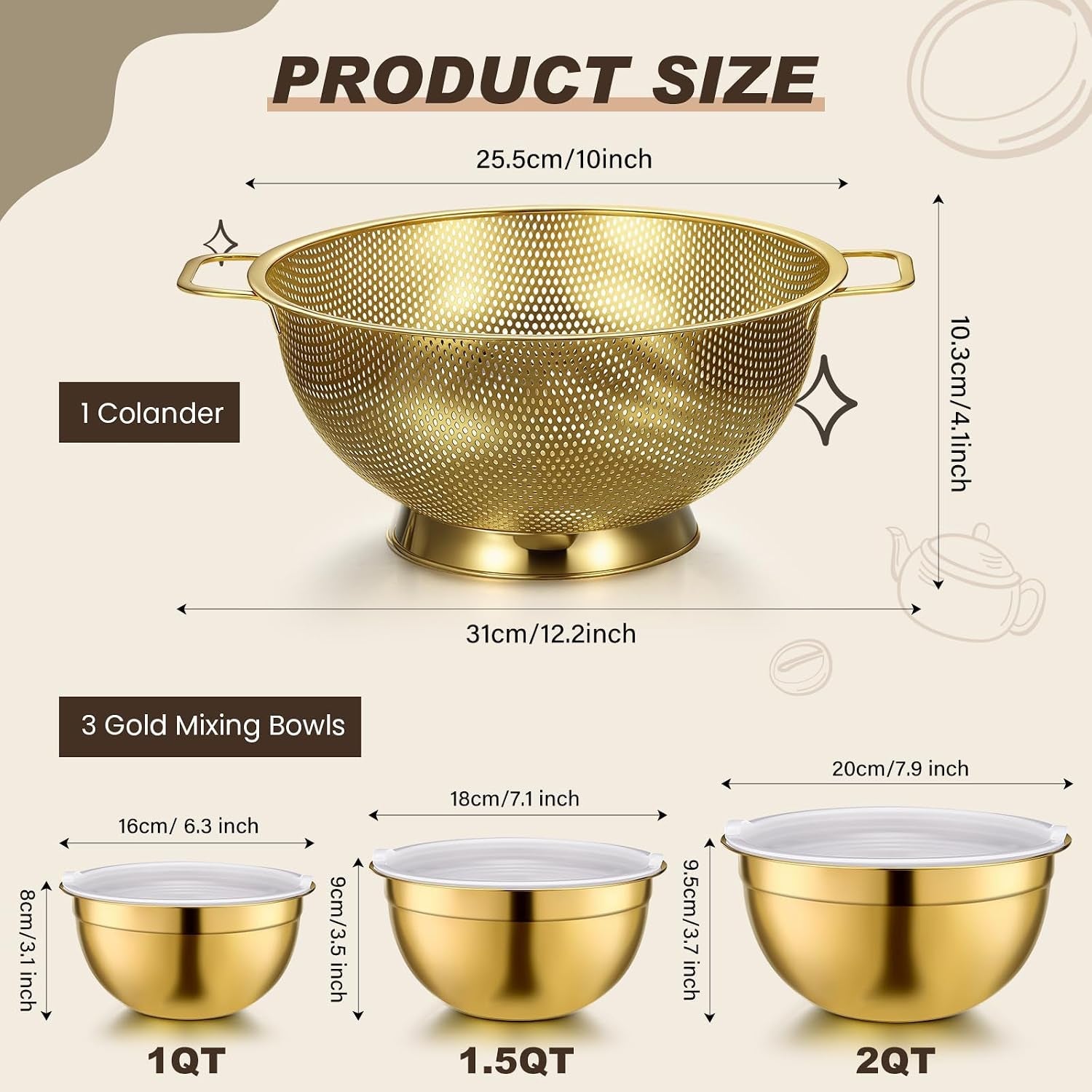 7-pcs-gold-kitchen-accessories-includes-stainless-steel-colander-with-handles-3-gold-mixing-bowls-with-airtight-lids-and-3-fine-mesh-strainer-colander-4-qt-mixing-bowls-1-1-5-2-qt
