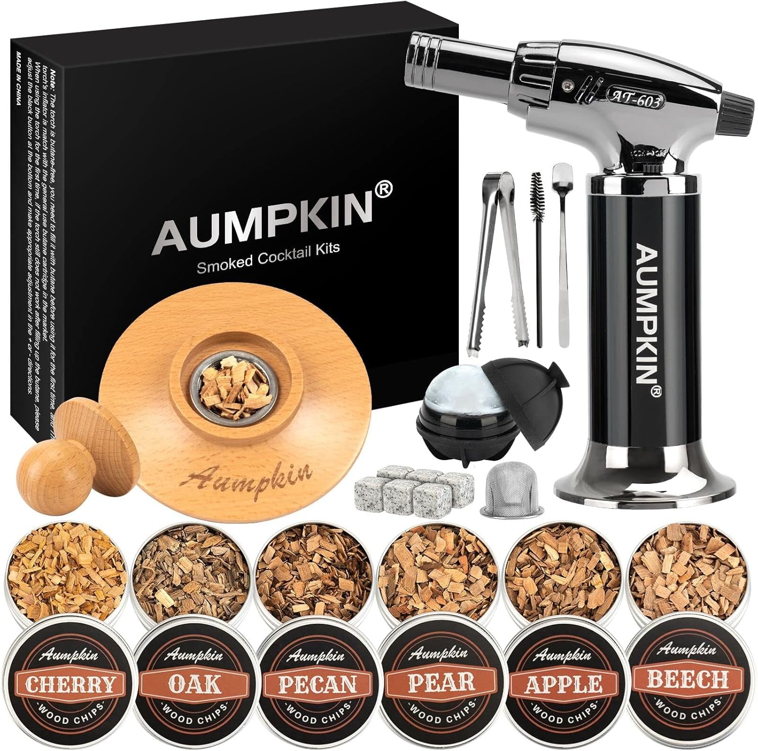 cocktail-smoker-kit-with-torch-6-flavors-wood-chips-bourbon-whiskey-smoker-infuser-kit-old-fashioned-drink-smoker-kit-birthday-bourbon-whiskey-gifts-for-men-dad-husband-without-butane