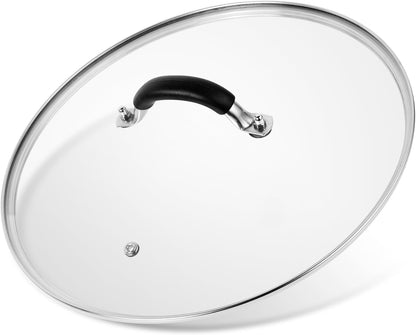 12 Inch Pan Lid - Glass Lid with Stainless Steel Handle for Frying Pan and Pots (12" Lid)1