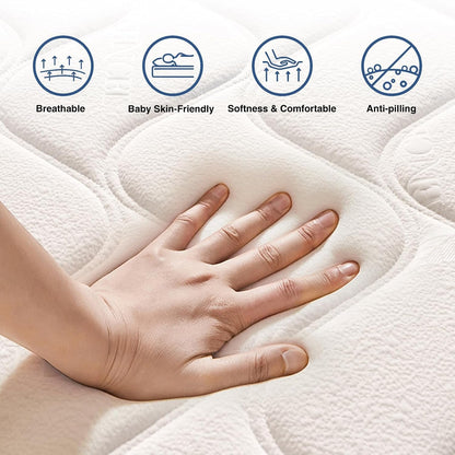 Queen Size Mattress, 10 Inch Hybrid Pocket Spring Mattress in a Box, Individually Wrapped Coils for Motion Isolation & Zero Noise, Medium Firm Support for Back Pain Relief, Certipur-Us Certified3