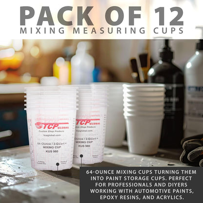 Paint Mixing Cups, 64-Ounce, 12 Pack, Plastic Measuring Cups5