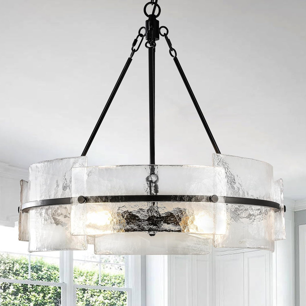 modern-dining-room-chandelier-22-black-textured-glass-chandelier