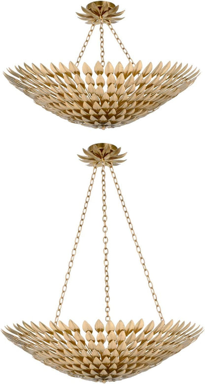 Broche 8 Light Antique Gold Chandelier3