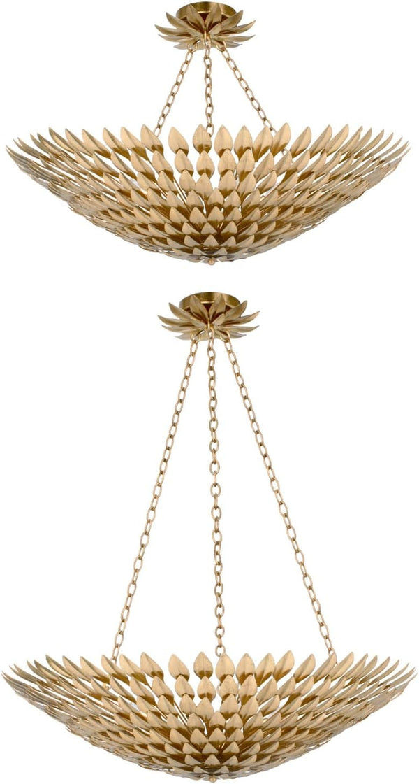 Broche 8 Light Antique Gold Chandelier3