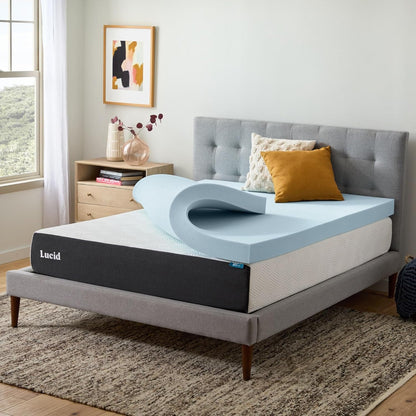 4 Inch Memory Foam Mattress Topper, Twin XL Size – Cooling Gel Bed Topper – Preassure-Relieving Ultra Plush Feel – Ventilated Breathable Design – Certipur Certified - Dorm Room Essentials8