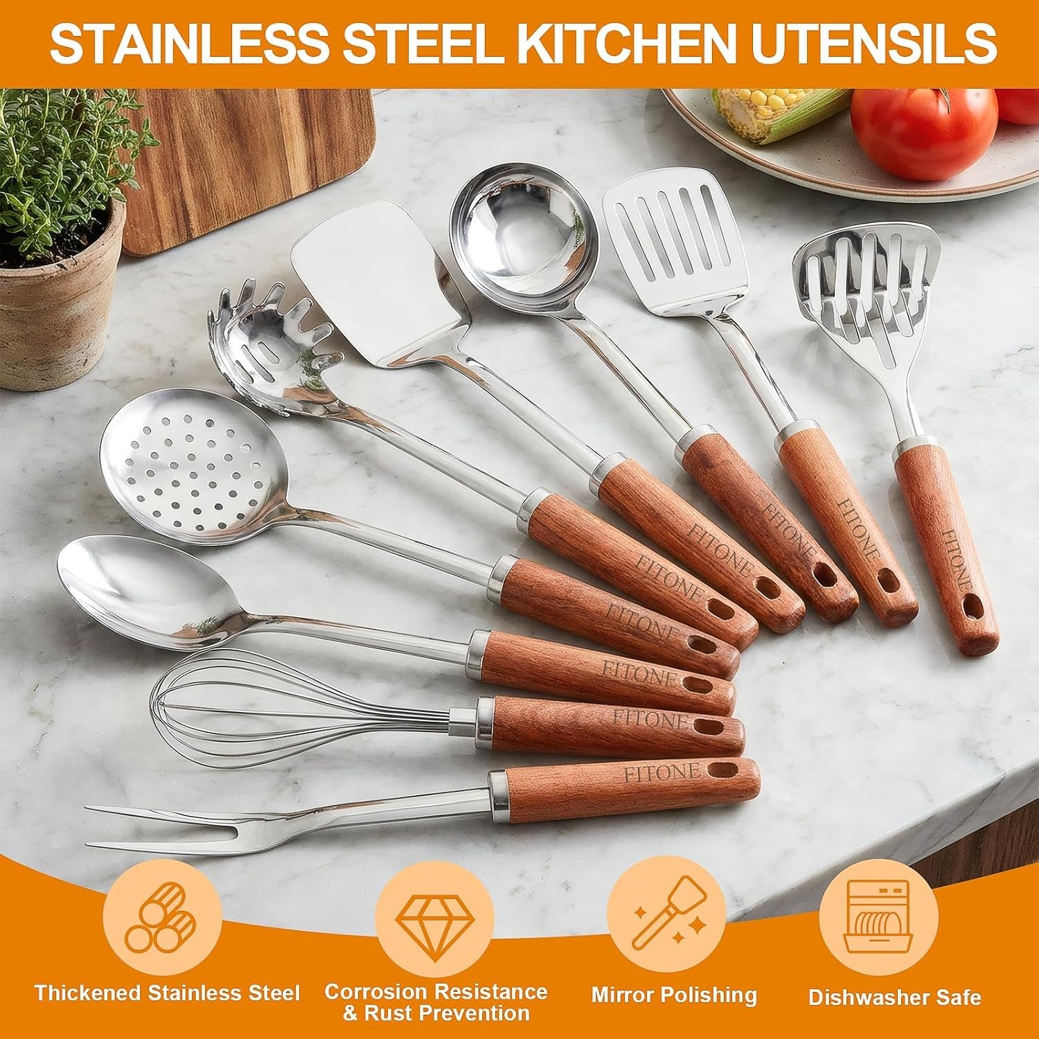 9pcs-stainless-steel-kitchen-utensils-set-heavy-duty-wooden-handle-cooking-utensils-metal-cookware-utensils-with-spatula-ladle-skimmer-spaghetti-spoon-and-potato-masher-easy-to-clean