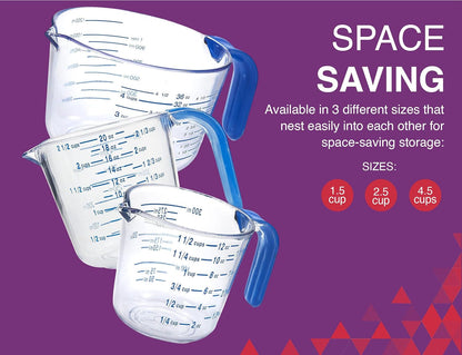 03212 4-1/2 Cup Cool Grip Measure Cup, 36-Ounce Capacity, Plastic with Blue Handle and Graduates7