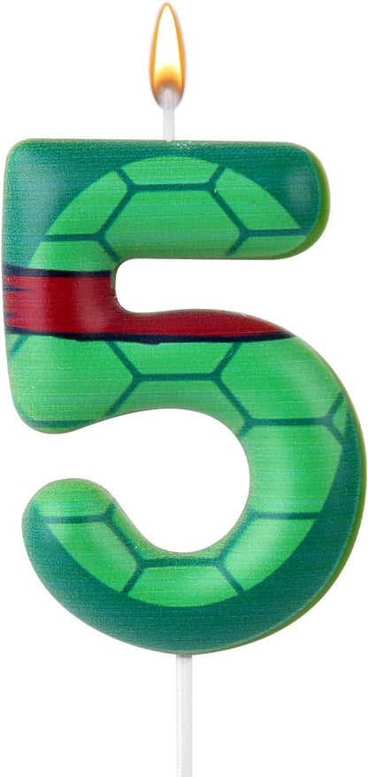 Turtle Shell Birthday Candle, Cartoon Turtle Themed Cupcake Number Candle1