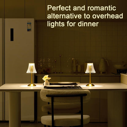 Cordless Table Lamps for Home,Table,Dining Room, Gold Rechargeable Lamps, USB Charge 12'' Tall LED Brass Portable Outdoor Indoor Table Lamp with Built-In Dimmer (Pack2 Gold Flower Lamp)3