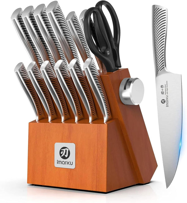14 Piece Stainless Steel Knife Set with Build-In Sharpener1