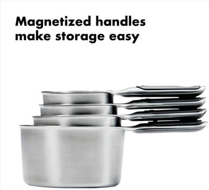 OXO Good Grips 4 Piece Stainless Steel Measuring Cups with Magnetic Snaps3