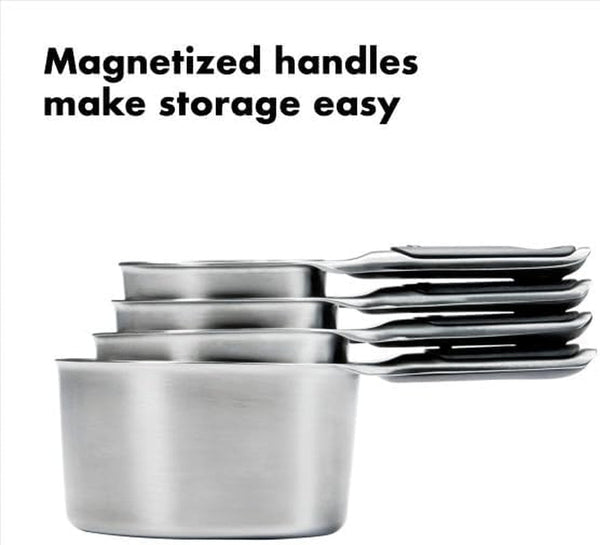 OXO Good Grips 4 Piece Stainless Steel Measuring Cups with Magnetic Snaps3