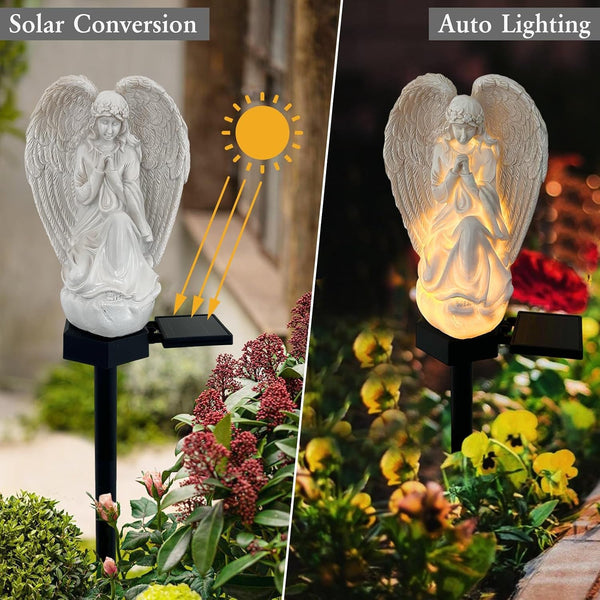 Solar Garden Angel Lights, LED Waterproof Resin Angel Statue6