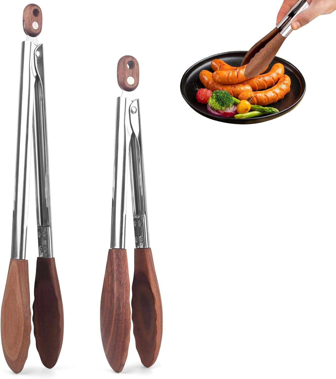 2-pcstongs-for-cooking-with-wooden-tips-nonstick-cooking-tongs-salad-tongs-for-blooming-food-cooking-bbq-and-tossing-salad-made-of-natural-walnut-wood-long-style15inch-short-style-11-4inch