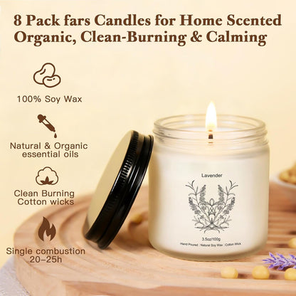 Candles Gift Set,8 Pack Long Lasting Soy Candles for Home3