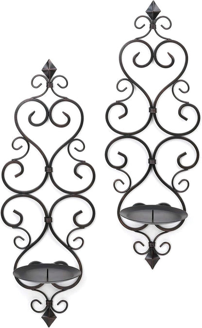 Gothic Cathedral Collection Dual Candle Wall Sconces, 5.5X4.375X15.75, Fleur De Lis, 2 Piece8
