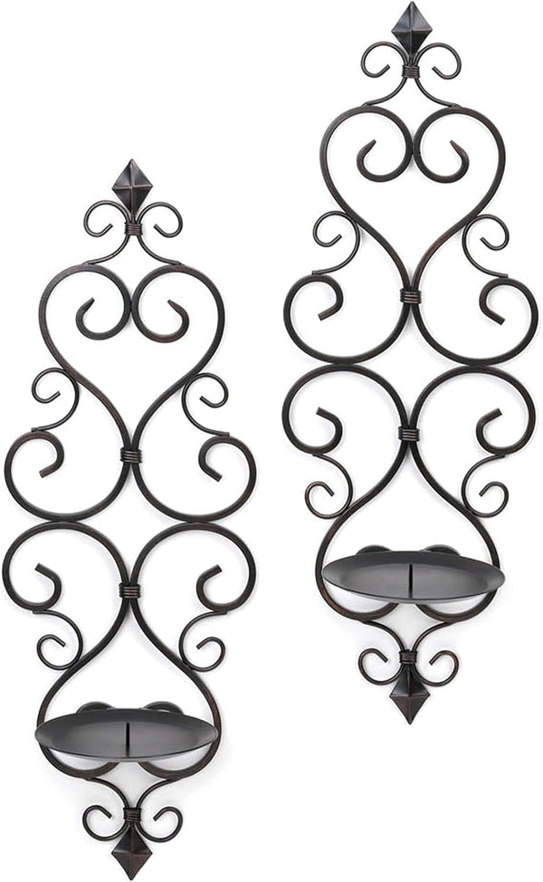 Gothic Cathedral Collection Dual Candle Wall Sconces, 5.5X4.375X15.75, Fleur De Lis, 2 Piece8
