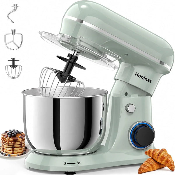 4QT Electric Stand Mixer, 10-Speed Tilt-Head Compact Kitchen Mixer | Multiple Stylish Colors | Food Mixer with Dough Hook & Beater & Whisk | for Cake & Bread | Dishwasher-Safe | Green1