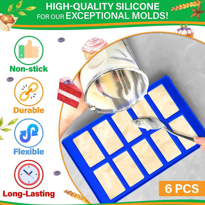 6 Pcs Robot & Bricks Silicone Molds for Chocolate and Candy | Chocolate Molds for Baking, Ice, Gummy & Cake Decorating; Non-Stick; Heat-Resistant; Dishwasher Safe; for Themed Party Treats3