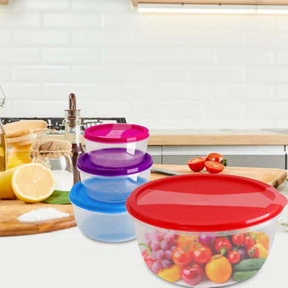 7Pcs round Mixing Bowl Set Salad Bowl with Airtight Lids Plastic Nesting Mixing Bowl Set for Packing and Serving Christmas Salads Candies Cookies, Microwave Safe3