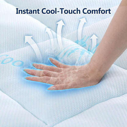 100% Waterproof Queen Mattress Topper, Viscose Derived from Bamboo | Cooling Pillow Top Memory Foam Mattress Topper for Hot Sleepers, Deep Pocket Fits 8-21 Inch4